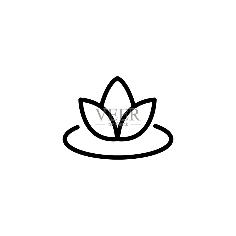 简约莲花线条图标图标素材