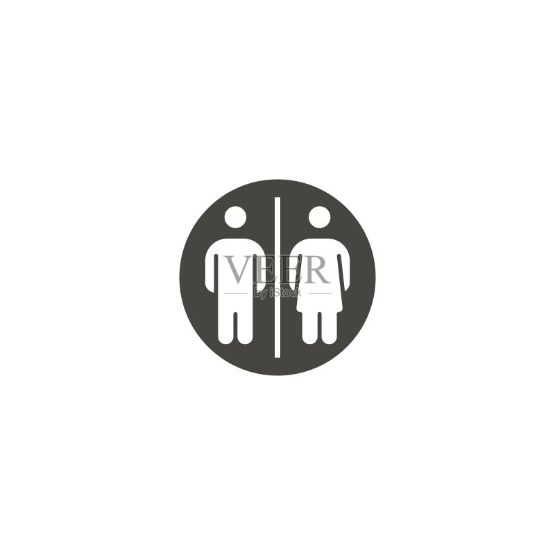 男女厕所圆形矢量图标模板图标素材
