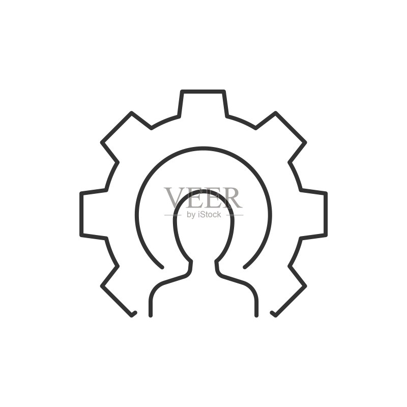 白色背景上的个人资料设置线条图标图标素材