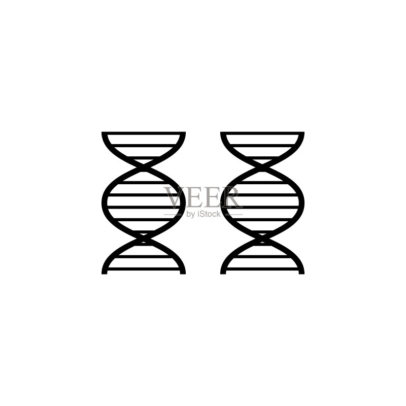 DNA结构矢量轮廓图标,基因比较概念图标素材