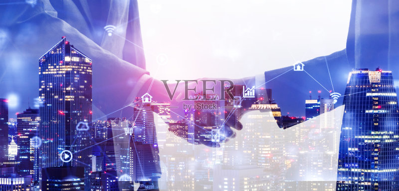 商业网络的概念。商务会议。市场营销。正版图片素材