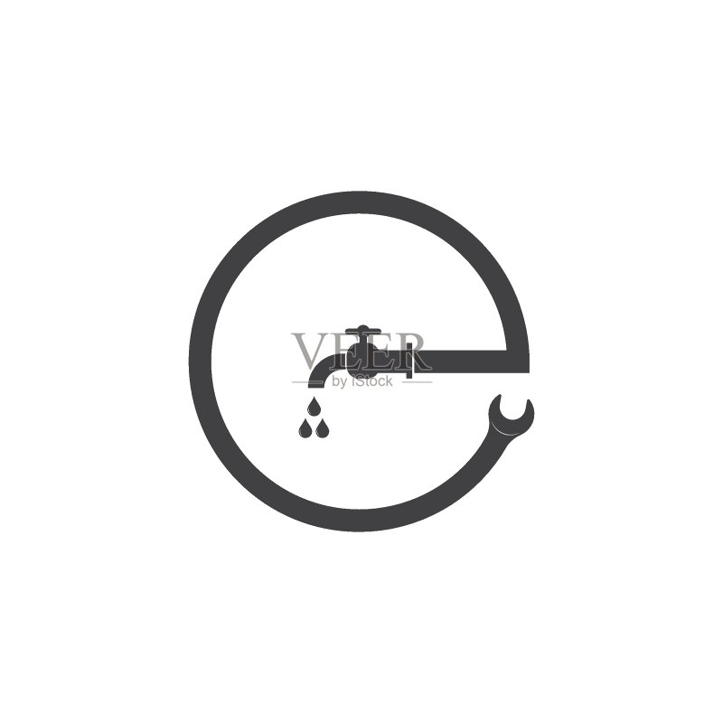 水管维修矢量图标logo图标素材