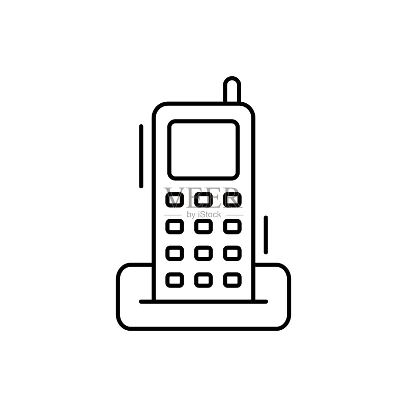 电话图标,简易线条,UI和UX办公工具图标矢量元素,适用于网站或移动应用图标素材
