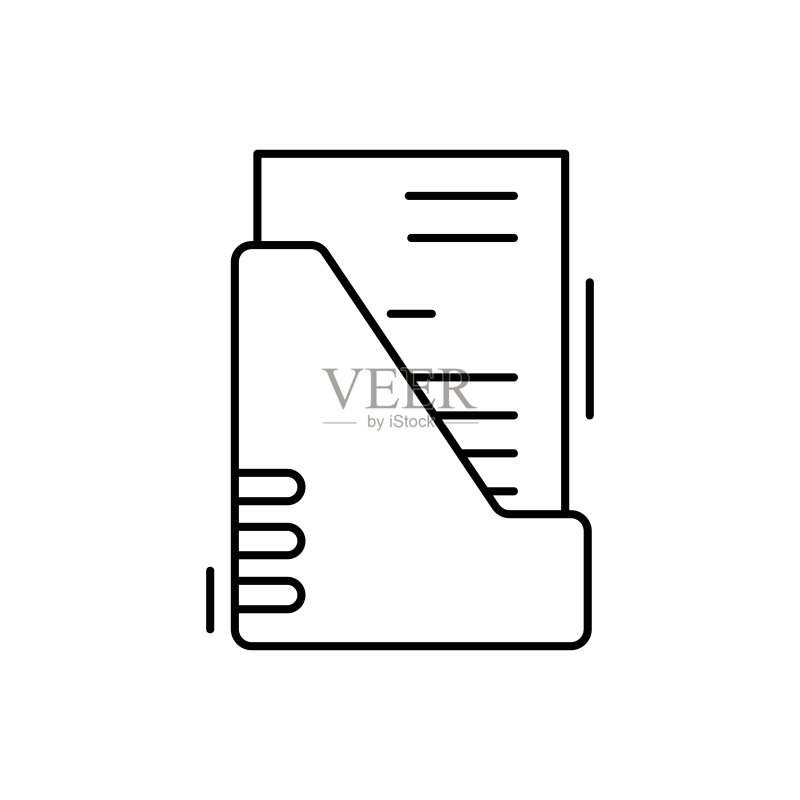 文件夹图标:用于UI和UX的办公工具线性元素图标素材