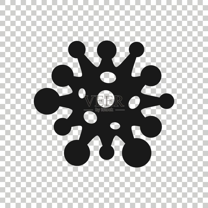 扁平风格的疾病细菌图标,过敏矢量插图,微生物病毒商业概念图标素材