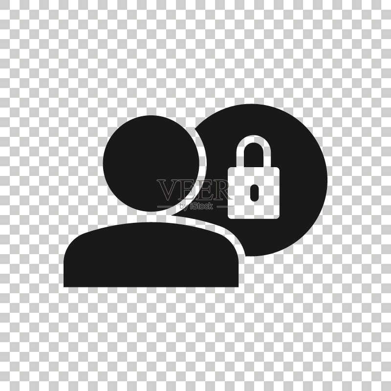 扁平风格的登录图标。人们安全访问矢量图在白色孤立背景上。密码批准业务概念。图标素材