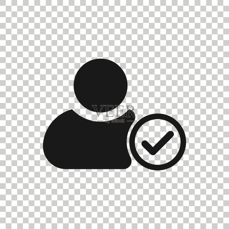 扁平风格的登录图标。人们安全访问矢量图在白色孤立背景上。密码批准业务概念。图标素材