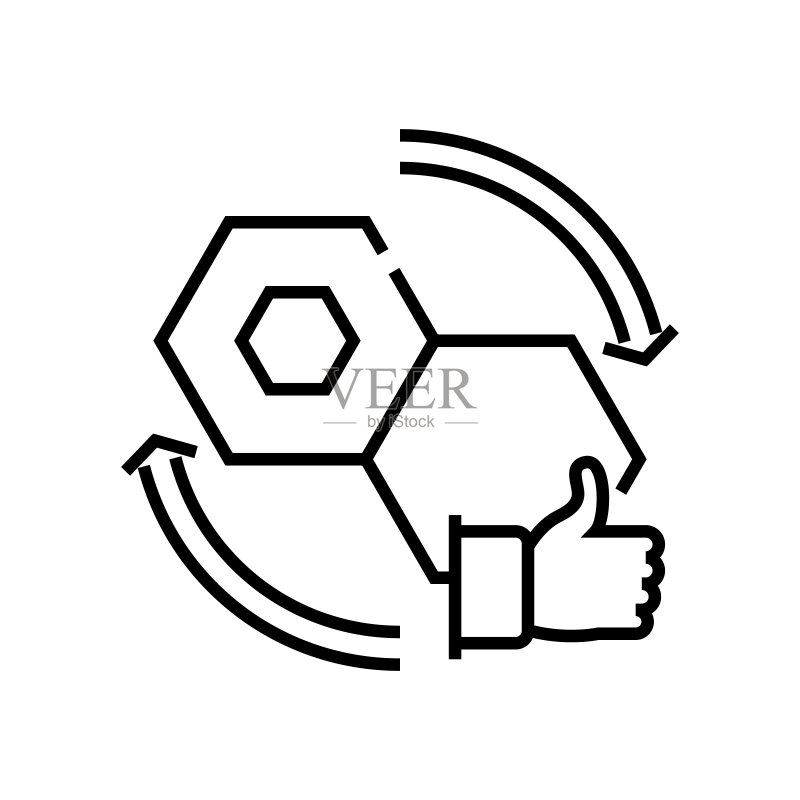 拼图变化线性图标,概念符号,轮廓矢量图图标素材