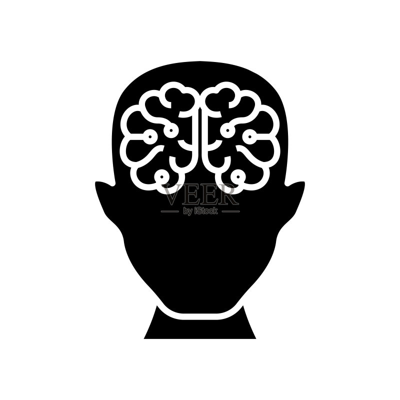 人的潜在黑色图标概念图矢量扁平符号字形标志图标素材