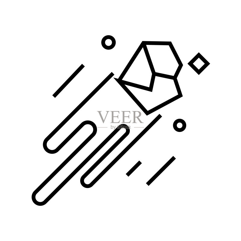 流星线条图标,概念符号,轮廓矢量图,线性符号图标素材
