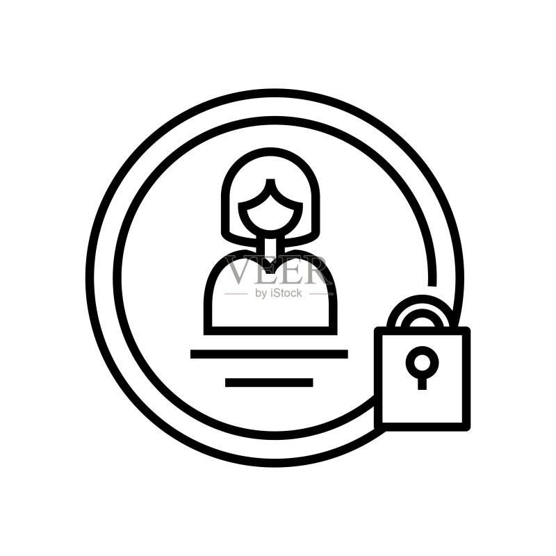 个人自信线性图标:概念符号,轮廓矢量图,线性符号图标素材