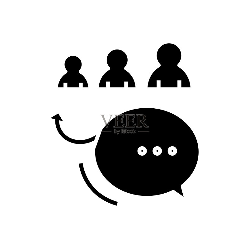黑色通信图标概念插图矢量扁平符号图标素材