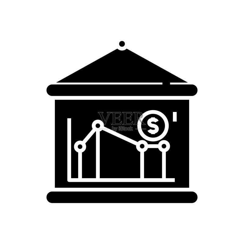 公司图表黑色图标概念插画矢量扁平符号图标素材
