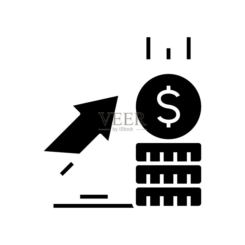 金融管理黑色图标图标素材