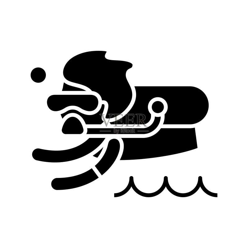 潜水员黑色图标,概念图,矢量扁平符号,标志图标素材