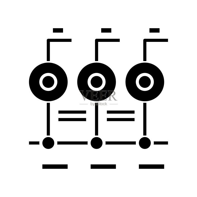 黑色配置图标概念插图矢量扁平符号字形符号图标素材