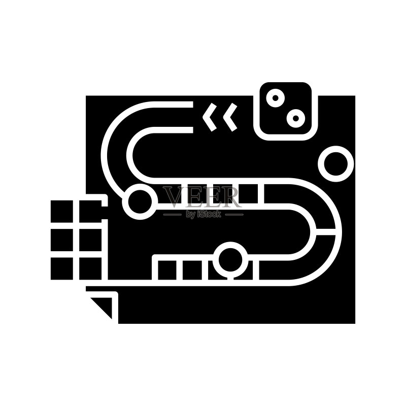 黑色地图图标概念插图矢量扁平符号图标素材