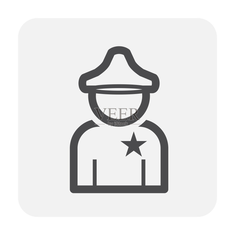 黑色警察图标图标素材