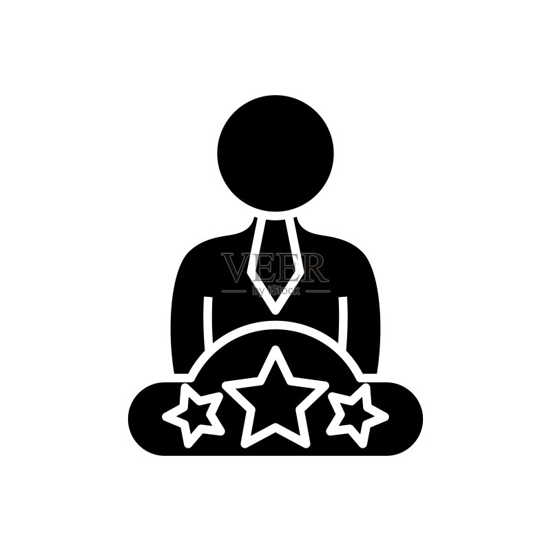星星经理黑色图标图标素材