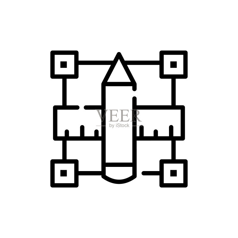 矢量比例插画:线性设计与开发风格图标图标素材