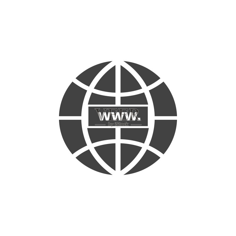 白色背景上的扁平线性设计的地球仪图标矢量图图标素材