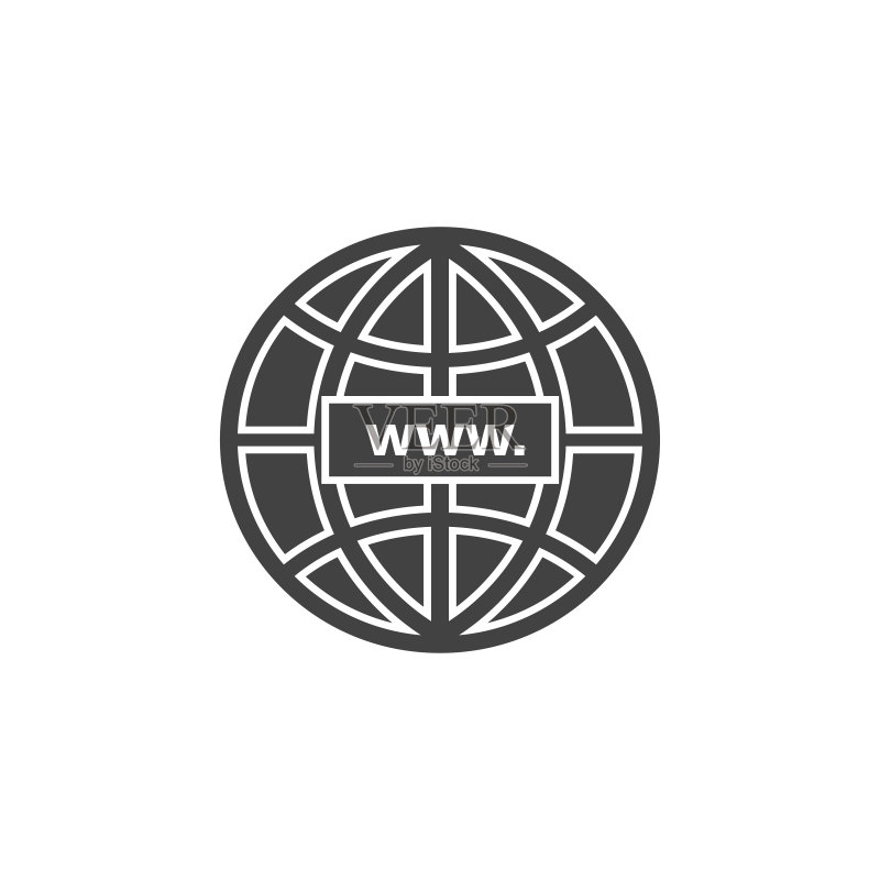 白色背景上的扁平线性设计的地球仪图标矢量图图标素材