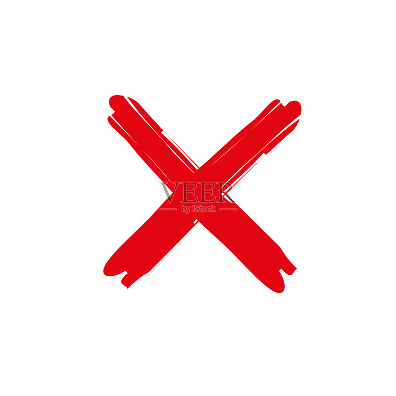 红色叉号图标矢量,扁平风格图标素材