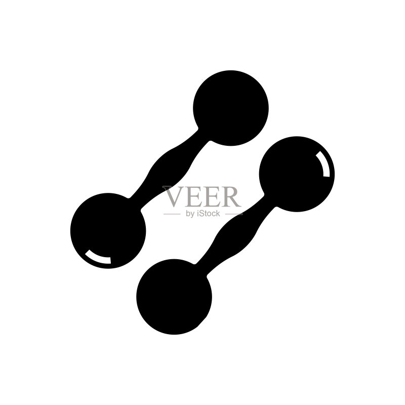 黑色小哑铃图标,概念插图,矢量扁平符号,字形符号图标素材