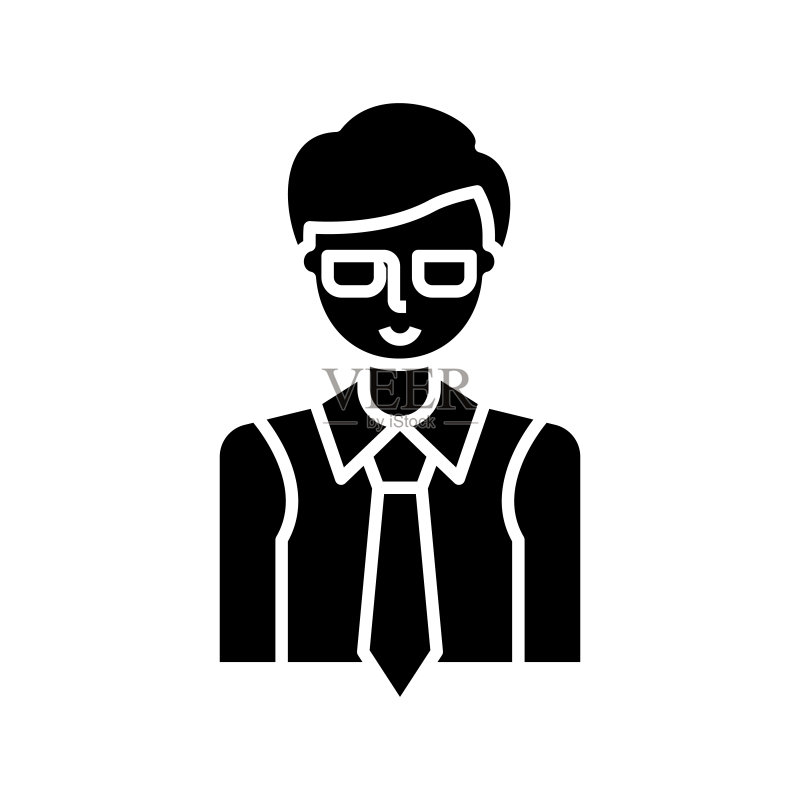 简约工人黑色图标图标素材