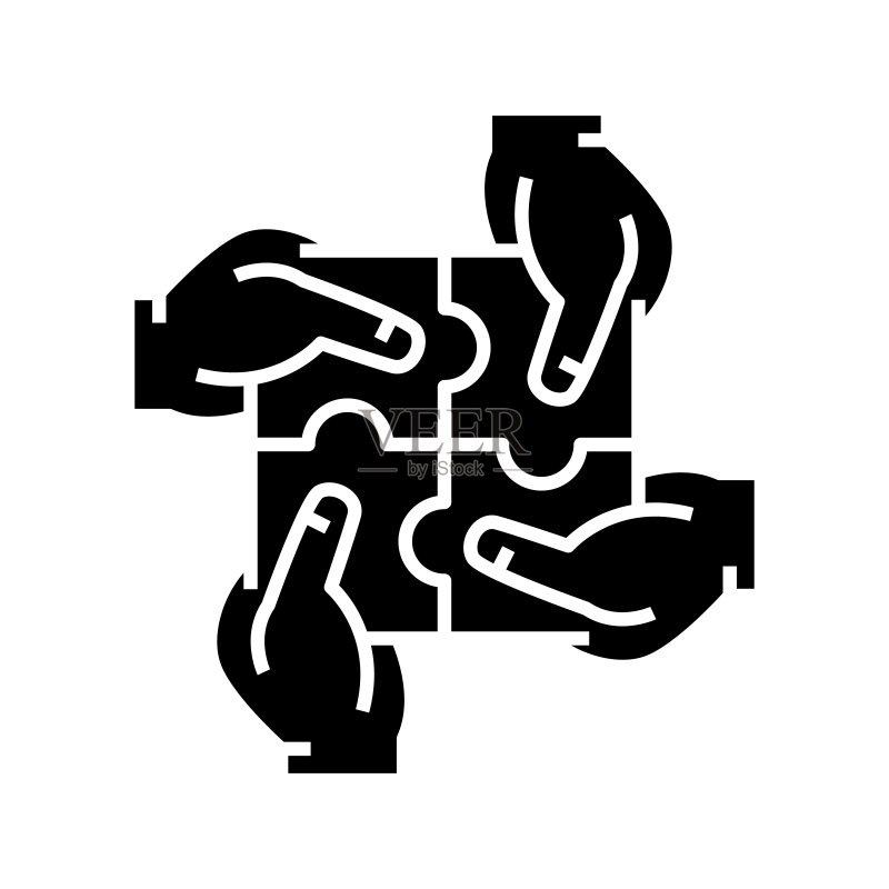 股东黑色图标概念插图矢量扁平符号字形符号图标素材