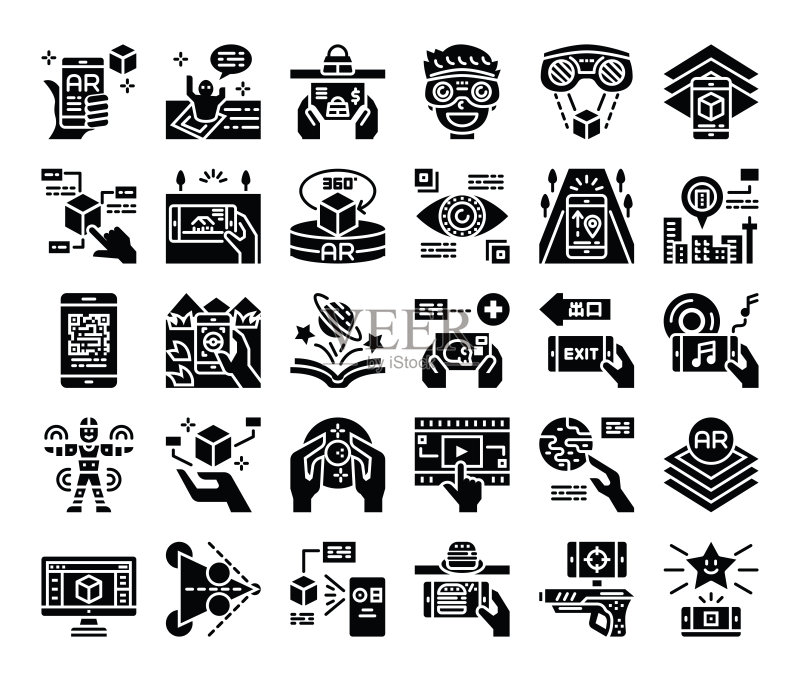 AR字形矢量图标图标素材