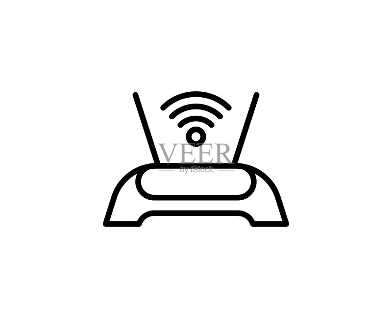 Wifi路由器线性图标图标素材