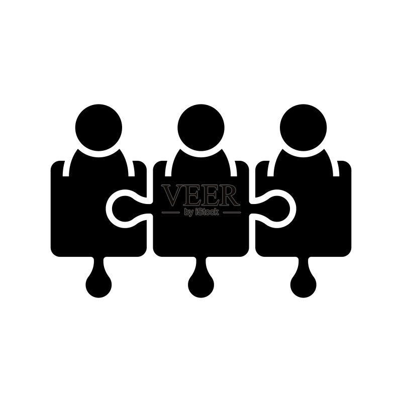 团队黑色图标,概念图,矢量扁平符号,字形符号图标素材