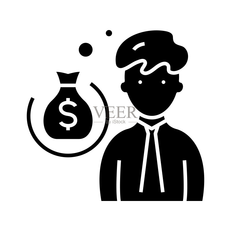 关于赚钱的想法黑色图标图标素材
