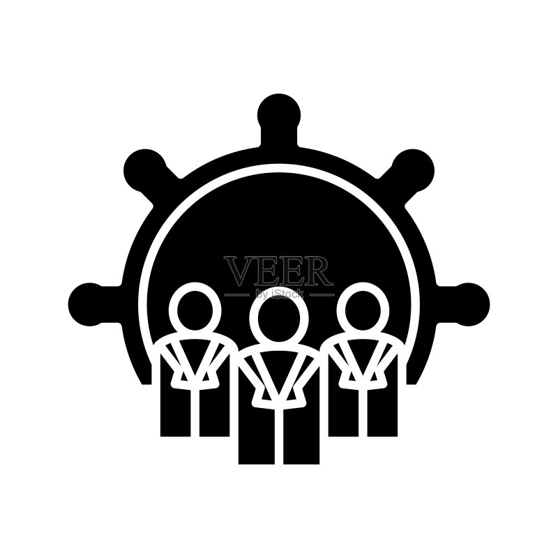 团队系统黑色图标,概念插图,矢量扁平符号,字形标志图标素材