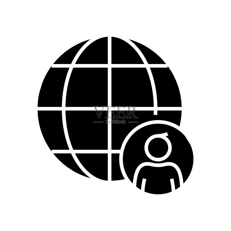 世界贸易黑色图标概念图标素材