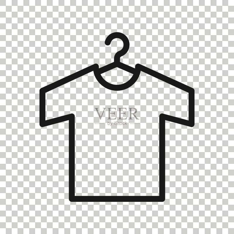 扁平风格T恤图标:休闲服装矢量图图标素材