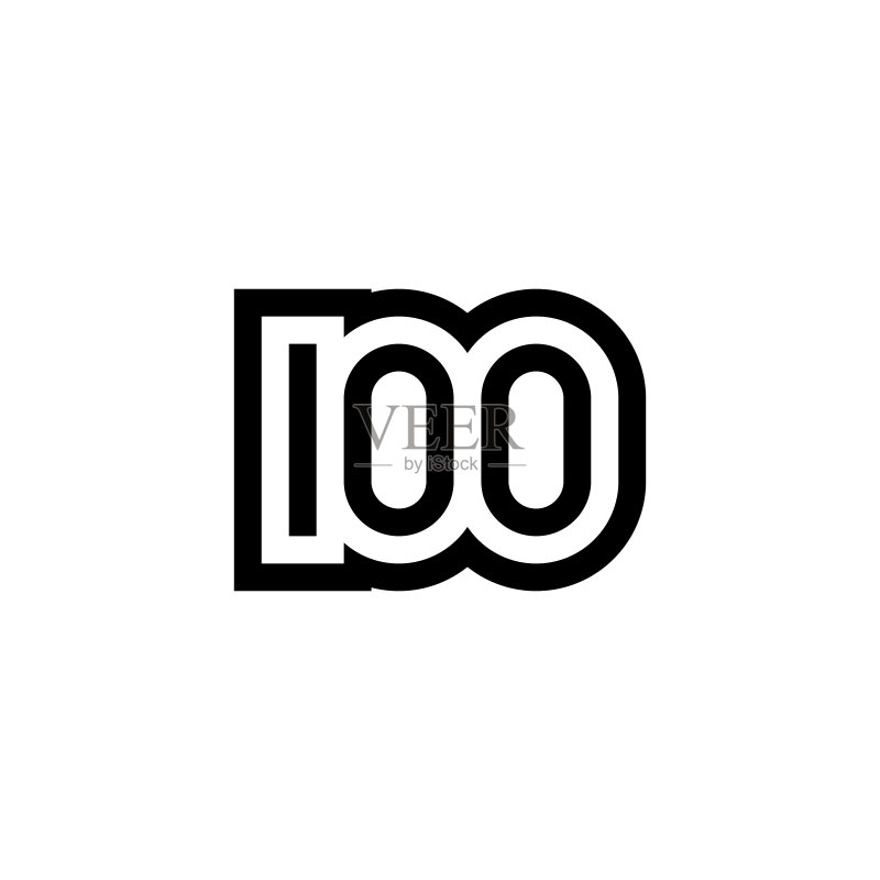 数字100矢量图标设计图标素材