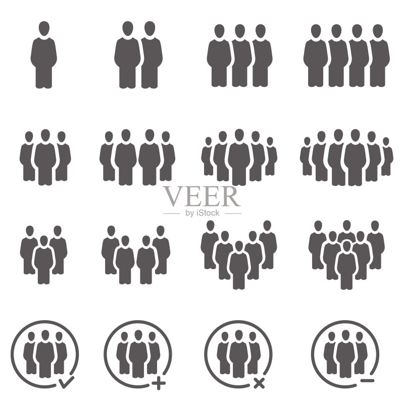 人物与人口图标集,矢量和插图图标素材