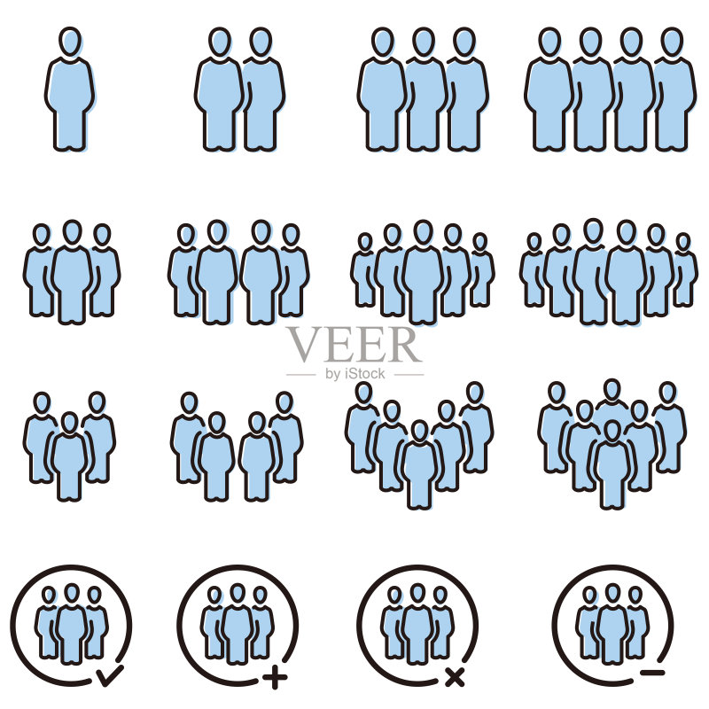 人物与人口图标集,矢量和插图图标素材