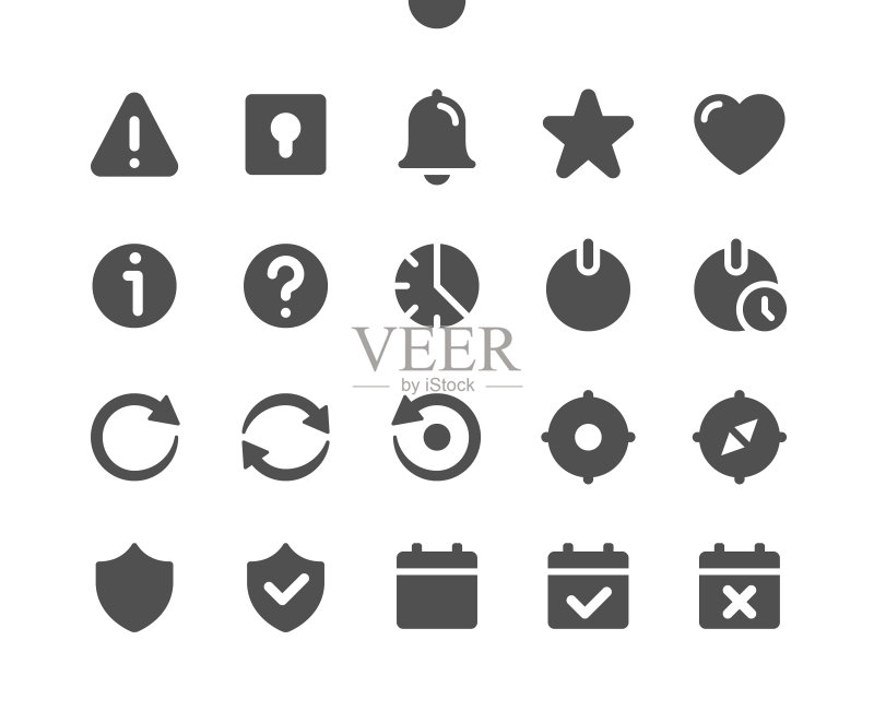V3版UI像素完美矢量设置图标(48x48,适用于24x24网格网页图形和应用,简约象形图)图标素材