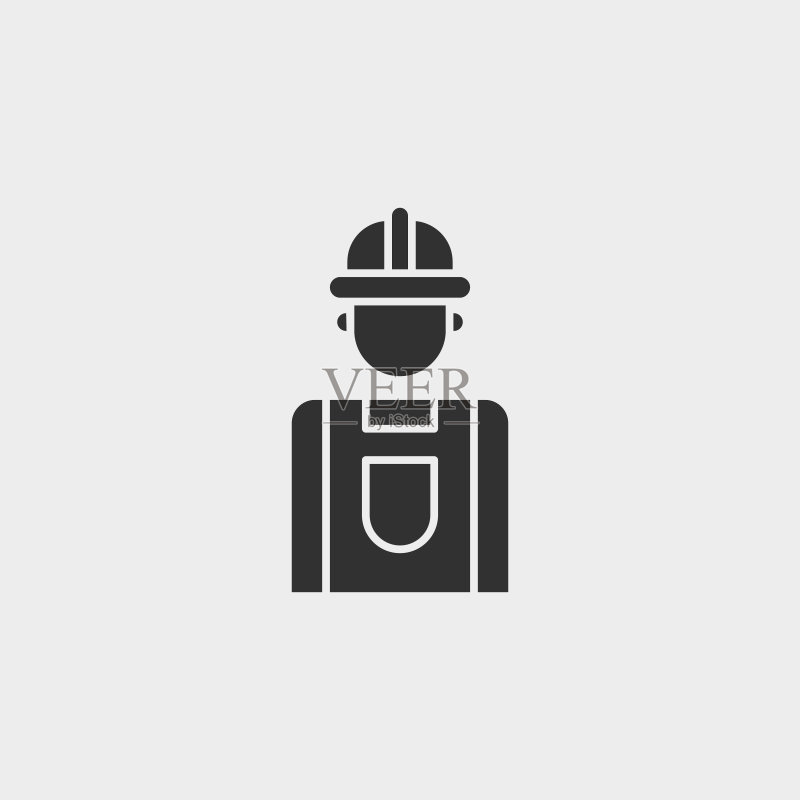 建筑、施工、工业、工人图标、扁平化图示孤立矢量符号 - 建筑工具图标矢量黑色 - 矢量图标素材