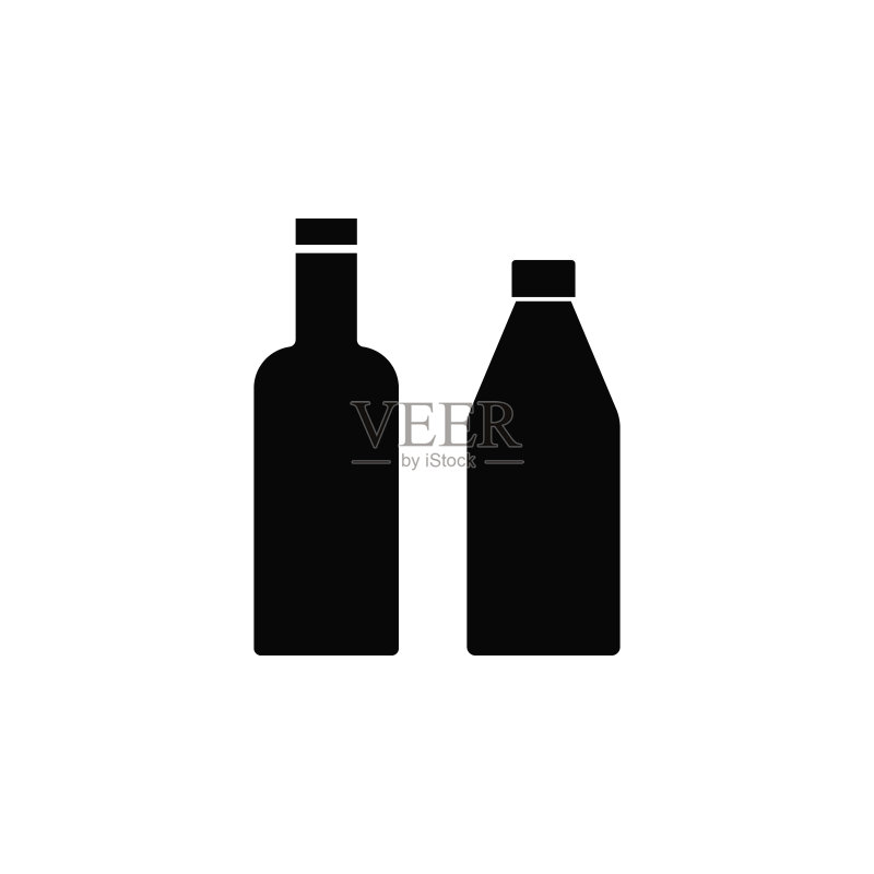 瓶子图标:网站、网页设计、移动应用信息图表的元素,网站设计和应用开发的粗线条图标图标素材