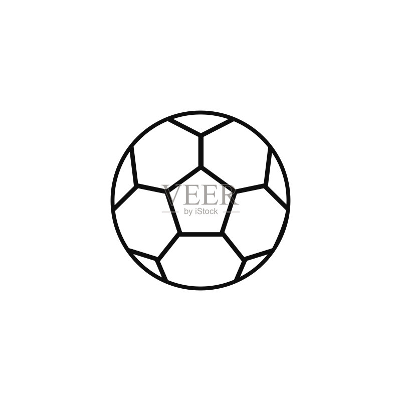 白色背景上的足球线条图标矢量图图标素材