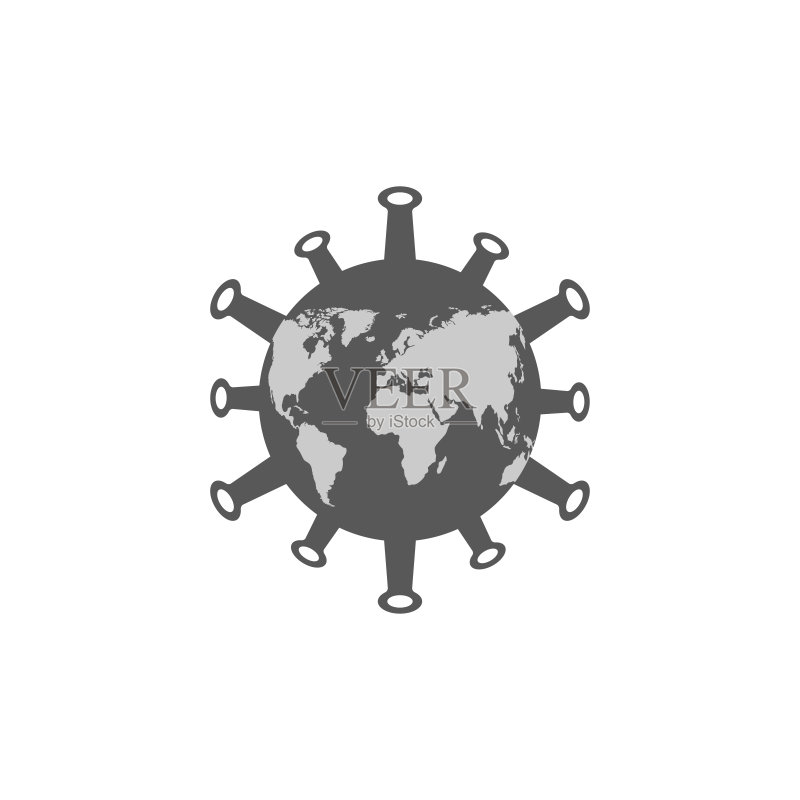 新冠病毒大流行图标:全球威胁矢量图图标素材