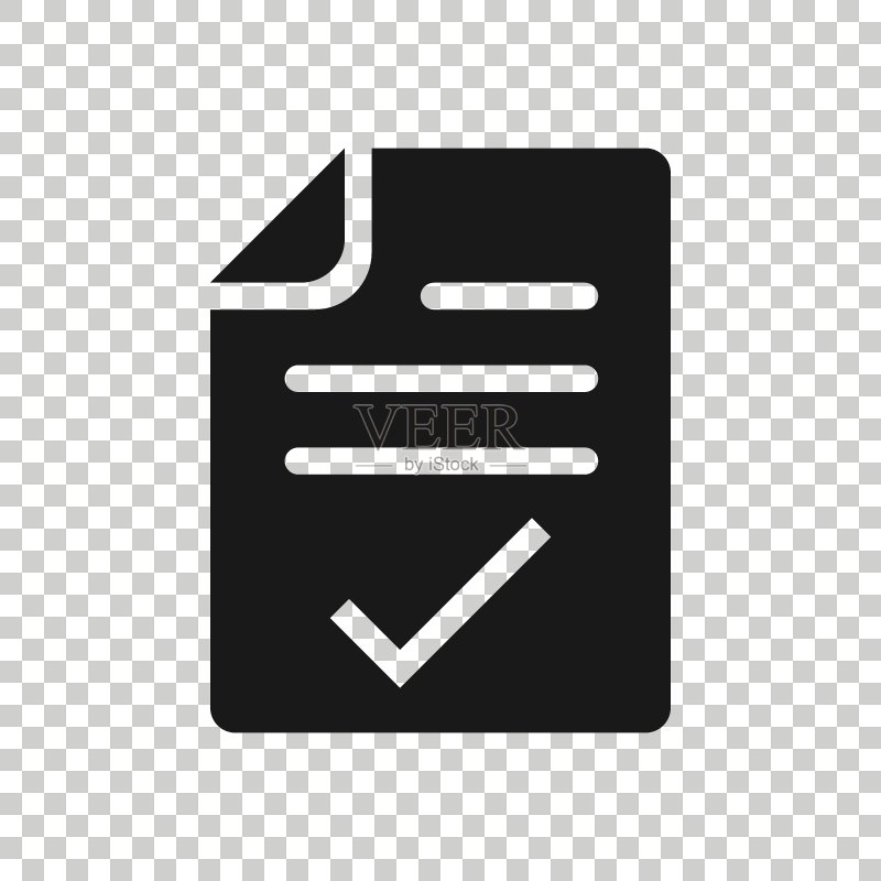 扁平风格的文档清单图标。白色背景上的报告矢量图。文件表格商务概念。图标素材