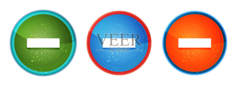 负号图标抽象数字圆形按钮图标素材