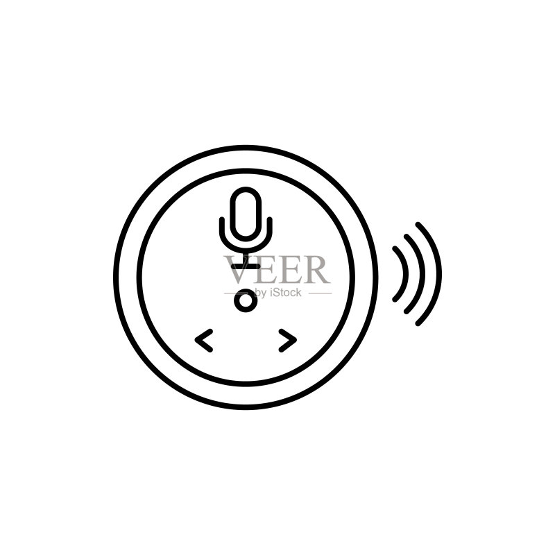 艾可点图标:用于UI和UX、网站或移动应用程序的语音助手简单轮廓矢量元素图标素材