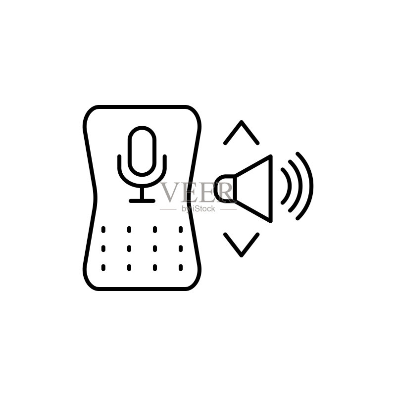 Echo Dot,声音图标。用于UI和UX、网站或移动应用程序的语音助手简单线条轮廓矢量元素图标素材