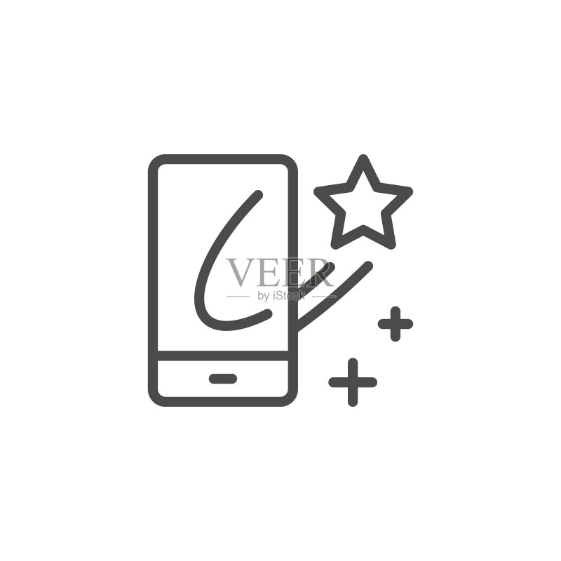 移动增强现实线性轮廓图标图标素材